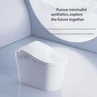 WC intelligent monobloc à double chasse automatique, à capteur, avec siphon en S, en céramique et ABS, à poser au sol