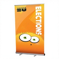 Bannière rétractable portable en aluminium pour salons professionnels, affichage publicitaire intérieur pour expositions et promotions commerciales