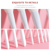 Juego de 11 Brochas de Maquillaje Veganas Blancas de Alta Gama para Mujer, Brochas de Maquillaje Profesionales de Lujo de Marca Privada Personalizadas