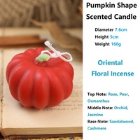 Vente en gros de bougies décoratives en citrouille pour Halloween, cadeau d'automne fait à la main, bougie parfumée à la cire de soja, bougie créative en citrouille aromatique