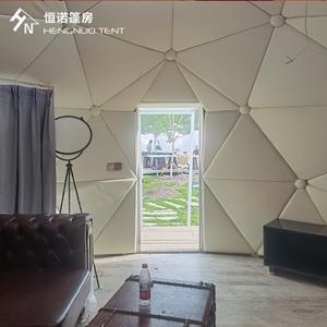 Büyük 5m + 3m otel kamp kubbe çadır ev su geçirmez Pvc jeodezik kubbe - Product Image 5