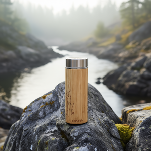 Pandoo Bamboo Stainless Steel Tumbler 500Ml Insulated Water <b>Bottle</b> Outdoor Use - Product Image 3