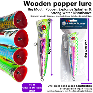 เหยื่อปลอมแบบ Popper ขนาด 8 นิ้ว 20 ซม. น้ำหนัก 100 กรัม ดีไซน์ UV สำหรับตกปลาทะเล ทูน่า ปลาแมคเคอเรล ปลากะพง - Product Image 3