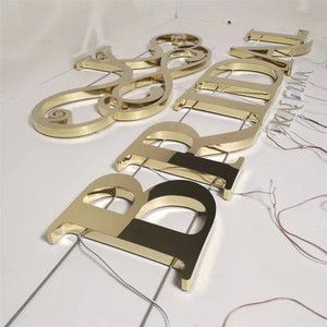 <span class=keywords><strong>Font</strong></span> personalizzato Acrilico e Acciaio Inox Parete Lettere LED Sign - Product Image 2