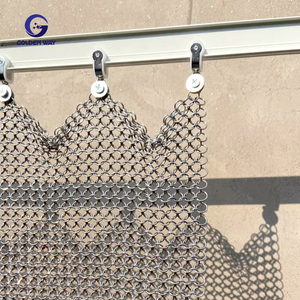 Chaîne décorative en aluminium, maille métallique, chaîne de mailles, ornements décoratifs, rideaux en chaîne dorée, maille de chaîne, couverture de lumière - Product Image 5