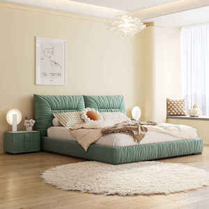 Cama Tapizada de Lujo de Diseño Creativo Baoto, Patas de Acero Inoxidable, Moderna, de Madera, Tamaño King, Estilo Hotelero Italiano - Product Image 3