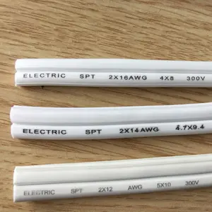 SPT-1/SPT-2 Power Cable 20AWG 18AWG 16AWG Flexible Flat Electrical Cable Copper Conductor PVC Insulation 300V Underground