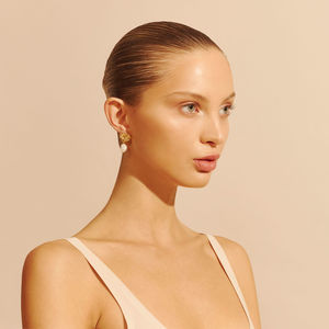 Pendientes de Perlas de Agua Dulce Naturales de Estilo Barroco, Pendientes Geométricos Martillados para Mujer, Joyería de Moda Vintage - Product Image 2