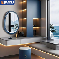 Table de maquillage grande capacité avec 6 tiroirs, miroir LED, étagères de rangement, bureau de coiffure avec tabouret pour chambre à coucher