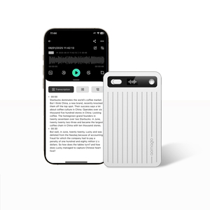 Máy ghi âm 64GB ai với phiên âm Máy ghi âm kỹ thuật số siêu mỏng với giảm tiếng ồn & màn hình hiển thị - Product Image 1
