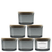 Xuzhou Premium 6oz 16oz 10oz OEM Bougie transparente givrée bocaux vides avec couvercles et emballage en boîte