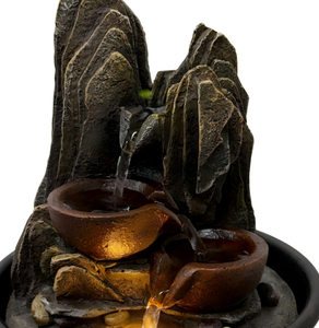 <span class=keywords><strong>Fontaine</strong></span> d'eau de <span class=keywords><strong>table</strong></span> Zen Rockery Cascading Bowl avec lumière LED - <span class=keywords><strong>Fontaine</strong></span> décorative d'intérieur en résine - Product Image 5