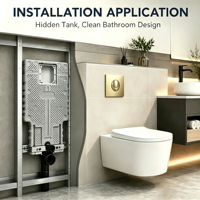 Citerne dissimulée en acier robuste avec cadre en mousse EPP, réservoir de chasse intelligent à commande manuelle de 8 L pour toilettes murales au design moderne