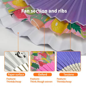 Usine grand bricolage personnalisé imprimé pliant ventilateur pliable bois <span class=keywords><strong>tissu</strong></span> main ventilateur <span class=keywords><strong>en</strong></span> gros bambou Clack ventilateurs pour Sublimation - Product Image 5