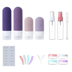 Juego de 17 Botellas de Viaje de Silicona a Prueba de Fugas para Artículos de Aseo, Champú, Acondicionador, Loción, Crema Facial, Pasta de Dientes - Product Image 4