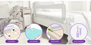 Sponde Laterali per Letto Matrimoniale, Barriera di Sicurezza per Bambini e Neonati - Product Image 3