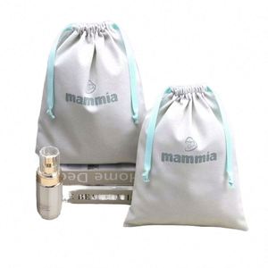 Sacs en coton twill blanc personnalisés de qualité supérieure avec logo personnalisé, pochette en coton pour le rangement et l'emballage - Product Image 2