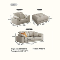 Nouvelle conception de meubles de salon, prix bas, canapé modulaire en velours doux personnalisé, gris moderne élégant pour l'intérieur