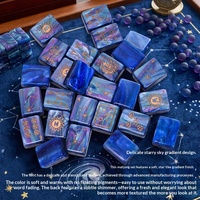 30 Tuiles de Mahjong Américain Série Ciel Étoilé, Sept Couleurs au Choix, Acrylique Épais Haute Transparence, Ensemble Complet de 166 Tuiles pour 2 à 4 Joueurs