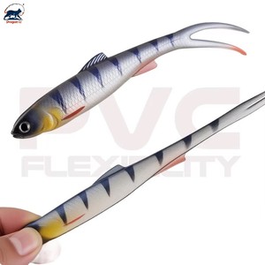 Leurre souple <span class=keywords><strong>de</strong></span> pêche 11g 5.5in <span class=keywords><strong>V</strong></span>-Tail Shad Split Tail Minnow Jerkbait Swimbait Fork Tail Bait pour jig head et drop shot rig Soft Fluke - Product Image 4