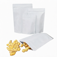 Witte matte aluminiumfolie zak 7,87" x 11,8" Mylar vierkante bodem ritssluiting bovenop vochtbestendige folie voedselstand-up pouches