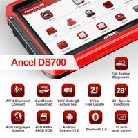 Escáner Automotriz OBDII, Diagnóstico Completo del Sistema, Lector de Códigos Ancel DS700, Analizador de Motor, Software, Escáner Automotriz, CA 12V, Android 11
