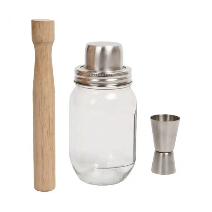 Unieke Goedkope Mason Jar Transparant Glas Cocktail Shaker Groothandel