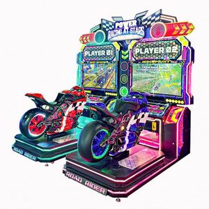 เครื่องเล่นเกมแข่งรถมอเตอร์ไซค์จำลองสำหรับผู้ใหญ่แบบสองผู้เล่นยอดนิยม เครื่องเล่นเกมอาร์เคดขนาดใหญ่แบบหยอดเหรียญ - Product Image 2