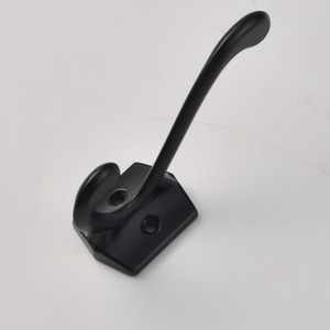 Zinc Alloy <b>Wall</b> Mount Robe Hook Black Double Hook For Bathroom Wardrobe Fitting Room Use - Product Image 2