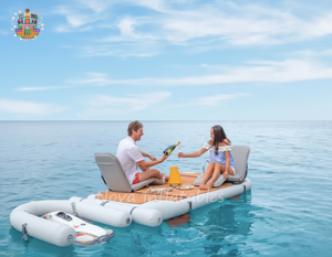 Plateforme flottante de <span class=keywords><strong>piscine</strong></span> haut de gamme, grande structure de loisirs pour <span class=keywords><strong>piscine</strong></span> extérieure avec plateau en bois pour le plaisir aquatique dans la cour - Product Image 3