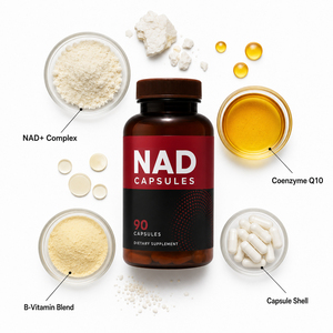 แคปซูลอาหารเสริมโคเอนไซม์ คิวเท็น รีสเวอราทรอล ไลโปโซมอล NAD+ แบรนด์ส่วนตัว - ปราศจากกลูเตน เสริมสร้างภูมิคุ้มกันสำหรับทารกแรกเกิด - Product Image 5