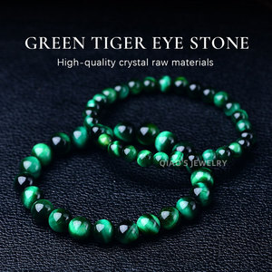 Pulseras de Cuarzo Ojo de Tigre Verde de Alta Calidad al por Mayor para Hombre y Mujer, Cristales de Tratamiento, Regalos Universales, Decoración del Hogar - Product Image 2