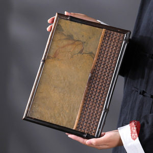 Bamboo Rock Tea Tray Flat Retro Non Slip Make Tea <b>Teapot</b> Serving Tray - Product Image 2