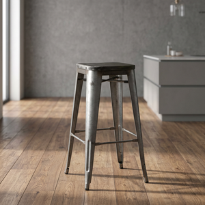 Industrial Vintage Cello Iron Metal Commercial Bar <b>Stool</b> Indian Design Stack-Able Counter Home Bar <b>Workshop</b> Dining Modern Hotel - Product Image 3