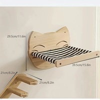 Condo pour chat en bois classique et mignon avec poteau à gratter mural DIY, plateforme de saut et structure d'escalade pour chats