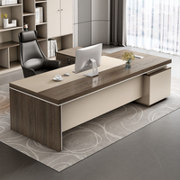 Table de bureau en forme de L couleur noyer de luxe de qualité supérieure meubles de bureau PDG patron bureau de luxe