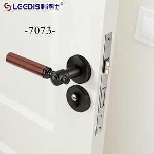 Lgedis Wooden Lever Door Lock 7073 Black Finish For Interior Bedroom Use - Product Image 1