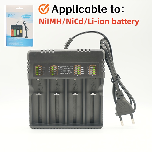 Best seller LCD 4 Slot Smart Fast Battery Charger For 18650 26650 AA AAA Li-ion Ni-MH 3.7V 1.2V Charging Station Home Travel Use