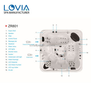Hydrorelax <strong>Spa</strong> Massage 5 Person Hot Tub Acrylic Luxury Freestanding Bathtub Rectangular Hot <strong>Spa</strong> Tub - Product Image 3