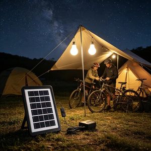 Portable <b>Solar</b> Powered LED <b>Light</b> <b>System</b> 2 Bulbs Home Lighting Kit USB Charging Camping Shed Tent Emergency Off-Grid Power Model - Product Image 3