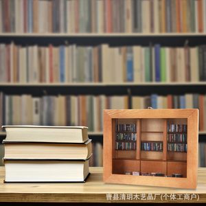 Wooden <b>Mini</b> Bookshelf Solid Paulownia Wood Rectangle <b>Desk</b> Decoration For Office Study Storage Organizer Minimalist Design - Product Image 2
