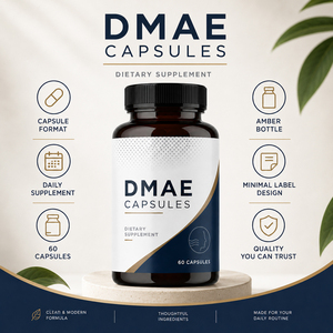 Gran oferta de cápsulas de <span class=keywords><strong>Dmae</strong></span> 3% <span class=keywords><strong>Dmae</strong></span> vegetarianas sin gluten sin OMG para apoyar la producción de neurotransmisores que mejoran la función cerebral - Product Image 6