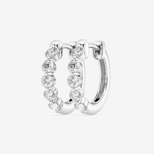 Pendientes de aro flotantes con diamantes cultivados en laboratorio, 7/8 Ctw, joyería moderna y elegante para uso diario y ocasiones especiales - Product Image 4