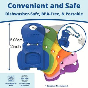 Lot de 6 Ouvre-boîtes portables en plastique anti-poussière, mini et ergonomiques, pour voyage, camping et boissons - Product Image 3