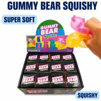 Jouet Squishy Oursons Gommeux Super Doux Anti-Stress à Presser Remplis de Paillettes, Boîte de Présentation de 12 Pièces pour Enfants de 3 Ans et Plus