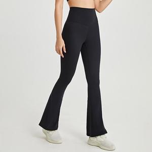 Women's Tummy Control <b>Flare</b> Yoga Pants Crisscross Cutout Back Butt Lifting Workout <b>Leggings</b> Buttery Soft Sports Trousers OEM ODM - Product Image 1