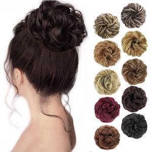 <span class=keywords><strong>Messy</strong></span> Hair <span class=keywords><strong>Bun</strong></span> Hair Scrunchies Extensión Rizado Ondulado Desordenado Moño sintético para mujeres - Product Image 1