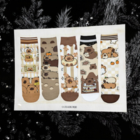 HY-6006 Nouveauté 2025 – Chaussettes en coton tricotées pour femme, motif dessin animé Labubu, séchage rapide, usage quotidien