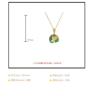 Collar de Elefante con Colgante de Jade de Resoul Lucky Jewelry, Cadena Chapada en Oro de 18k, Joyería Delicada, Collar de Moda - Product Image 6