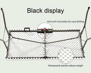 Tavolo <span class=keywords><strong>da</strong></span> Pranzo Pieghevole Rettangolare Moderno per Esterni, Impilabile in Rattan per Catering, Picnic, Hotel, Parchi e Magazzini - Product Image 6